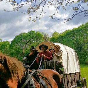 Actor Lamont Easter driving a wagon in 1887 as Bill Barnaby in the Indie Feature Film The Lonesome Trail  Preprodction shot