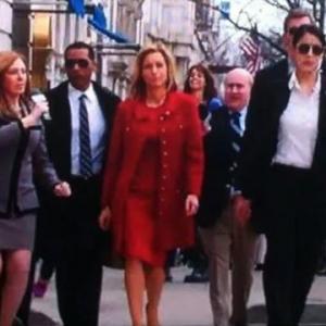 Actor Lamont Easter center playing a Security Agent escorting Madam Secretary CBS Madam Secretary