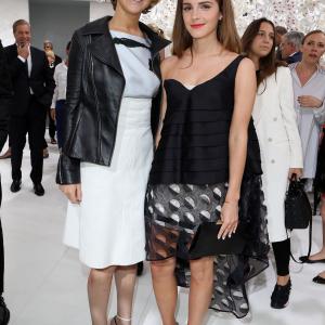 Jennifer Lawrence and Emma Watson attend the Christian Dior show as part of Paris Fashion Week - Haute Couture Fall/Winter 2014-2015 at Muse Rodin on July 7, 2014 in Paris, France.