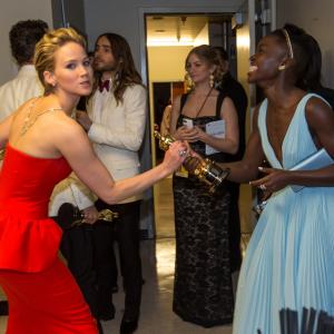 Lupita Nyong'o and Jennifer Lawrence