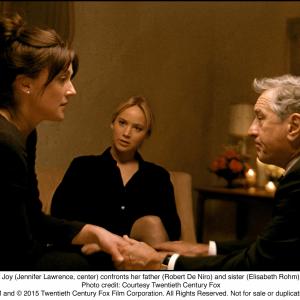 Still of Robert De Niro, Elisabeth Röhm and Jennifer Lawrence in Joy (2015)