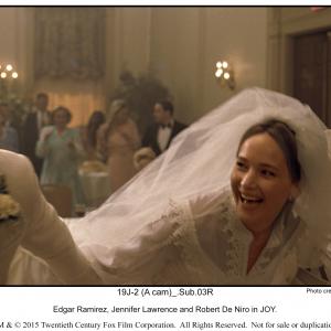 Still of Robert De Niro Edgar Ramirez and Jennifer Lawrence in Joy 2015