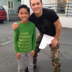 With Leo Howard on Disneys Kickin It after filming The Amazing Krupnick