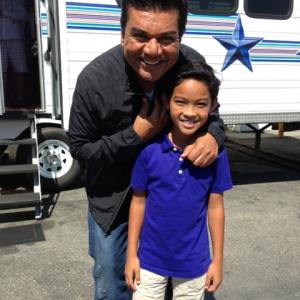 On set with George Lopez at FX's new show, 