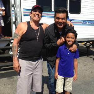 Hanging out with Danny Trejo and George Lopez on the set of Saint George