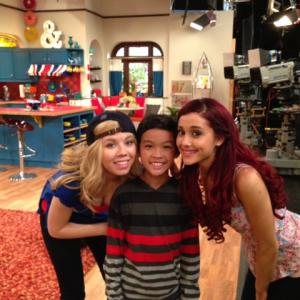 With Jeanette McCurdy  Ariana Grande after filming Nickelodeons Sam  Cat Babysitter Wars Episode 6