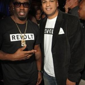 Jason Humble and Diddy at Revolt TV Launch