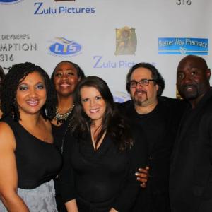 Shelia Wofford and DirectorWriter Frank Dievbiere along with other cast and crew members at the Premiere of Redemption 316