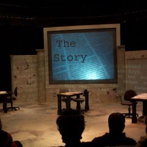 Shelia Wofford as the detective in the stage play The Story at the Chattanooga Theatre Centre