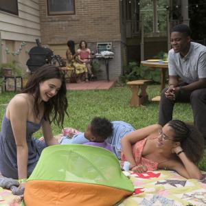 Still of Margaret Qualley Jovan Adepo and Jasmin Savoy Brown in The Leftovers 2014