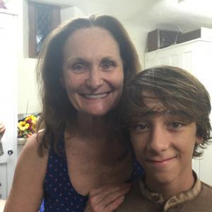 Ty on set with Beth Grant