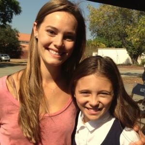 Bailey Noble and Elyse Cole on the set of Martyrs
