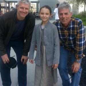 Elyse with Neil Burger, Director and Artist W. Robinson, 1st AD, Divergent.