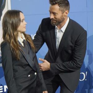 Hugh Jackman and Ellen Page at event of Iksmenai Praejusios ateities dienos 2014