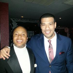 Arif S. Kinchen, pictured here with comedian/host Michael Yo inside the historic El Rey Theatre for the 