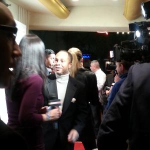 Arif S Kinchen doing the Press Line for the BABES FOR BOOBS live bachelor auction benefiting the Susan G Komen LA Branch hosted by Michael Yo On February 6 2014