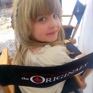 Callie on set of The Originals season 1 as young Rebekah