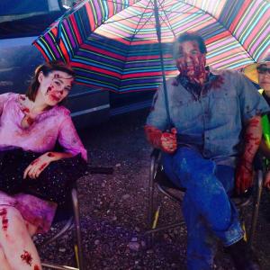 On the set of The Man on Carrion Road I played the dead guy in the opening scene
