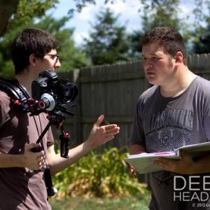 On set of Deer In The Headlight with Taylor Frontier