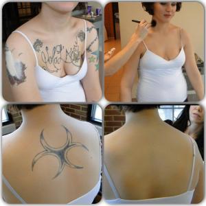 Before and after tattoo covering by Loni