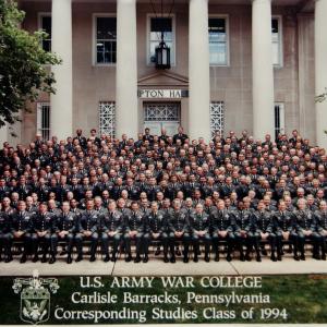 With my classmates on the steps of Upton Hall at during graduation from the Army War College in August 1994