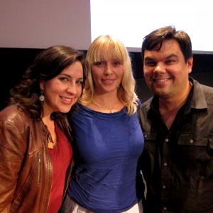 Christine Hals with Oscar winners and Frozen song writers Kristen AndersonLopez and Bobby Lopez at a prescreening of Frozen Location Disney studios Burbank
