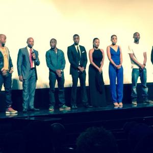 at the premiere of Frat Brothers with the lead actors