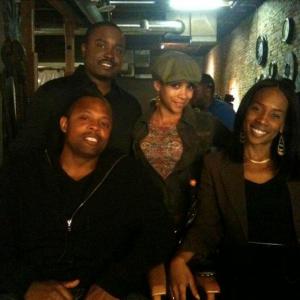 On set with Jason Weaver ND Brown and Veronica Nichols of TriDestined Studios