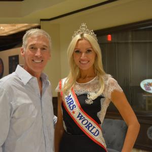 ActorDirector Fred Galle with Mrs World 2015 Marina Alekseychik Gradskaya of Moscow Russia CNN Anchor