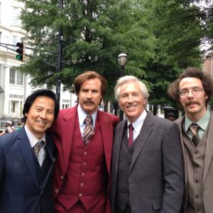 Will Ferrell and Fred Galle filming Anchorman 2 The Legend Continues in Atlanta GA
