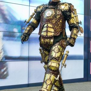 Thomas Willeford at the Marvel costume contest with his Steampunk Iron Man cosplay at Comic Con International 2014