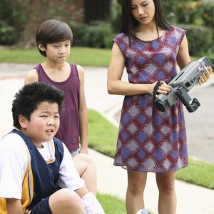 Still of Constance Wu, Forrest Wheeler and Hudson Yang in Fresh Off the Boat (2015)