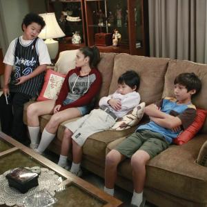 Still of Luna Blaise Forrest Wheeler Ian Chen and Hudson Yang in Fresh Off the Boat 2015