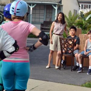 Still of Constance Wu Forrest Wheeler and Hudson Yang in Fresh Off the Boat 2015