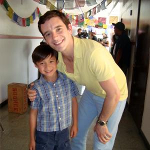 Michael Urie and Forrest Wheeler on set of Such Good People