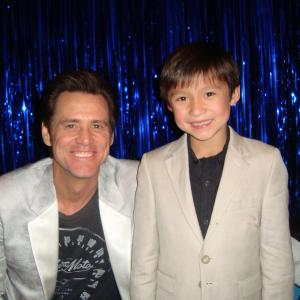 Jim Carrey and Forrest Wheeler at The Incredible Burt Wonderstone Premiere Party 2013
