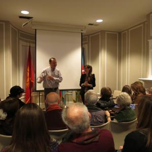 Serif Yenen is answering questions about his film Istanbul Unveiled at the American Turkish Association of Washington D.C. (ATA-DC) in December 2013.