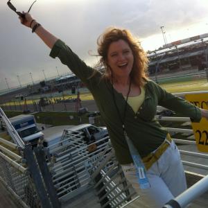 Tamara Jones at Homestead Raceway on set of national Coca Cola commercial