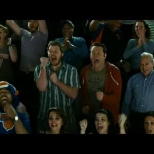 Still of Marisa Dales cheering in the Game scence in Delivery Man by Ken Scott