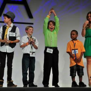 IMTA New York 2012 On stage accepting his Trophy First PlaceMonologue Winner