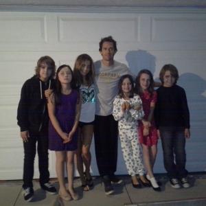 Jean Nasser with Will Kemp and crew of demon children while shooting a pilot!