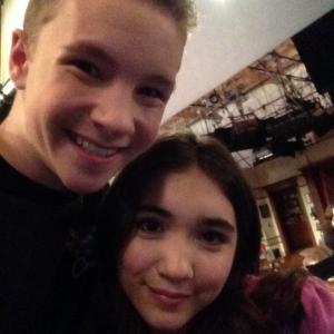 Justin Ellings with Rowan Blanchard on the Set of Girl Meets World