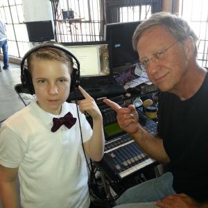 Justin Ellings with Fred Schultz on the set of Scaremonger