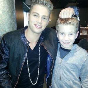 Justin Ellings with Austin Fryberger on a break from filming Sam and Cat.