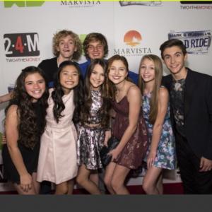 Cast from Jessica Darlings It List at the premiere for Mark and Russels Wild Ride