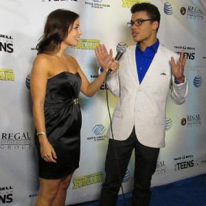 Blue carpet interview at New York premiere of The Stream.