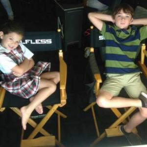 Dylan and actress Jaynee-Lynne Kinchen on the set of 