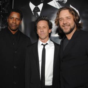Russell Crowe Denzel Washington and Brian Grazer at event of American Gangster 2007