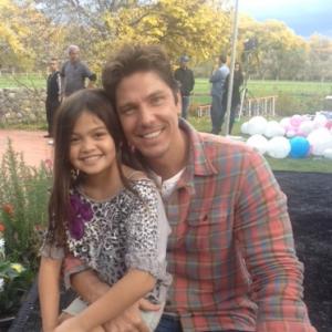 Siena and Michael Trucco on set of 