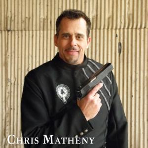 Chris Matheny as an assassin on the set of My Name as Paul with doublebarrel 45 cal pistol